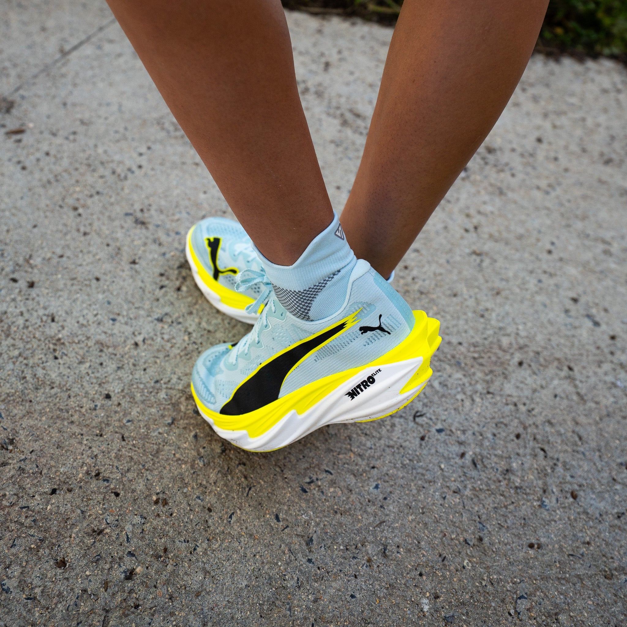 Breeze Blue Running Ankle Socks
