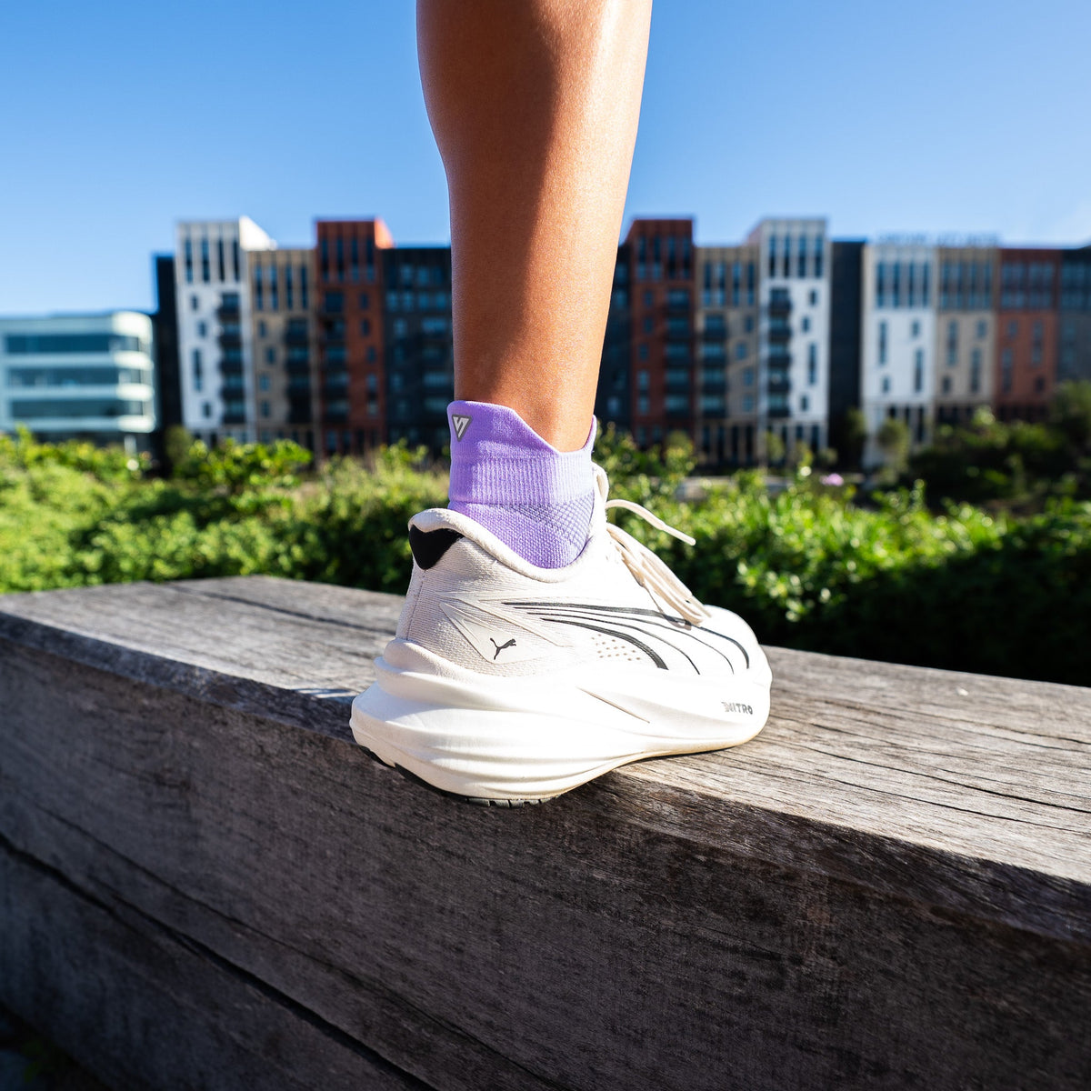Purple Bloom Running Ankle Socks
