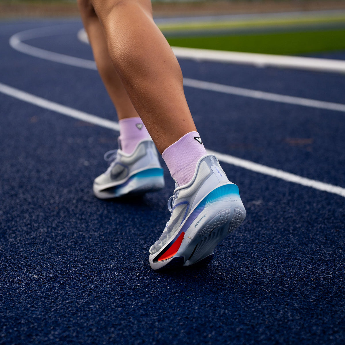 Purple Running Quarter Socks