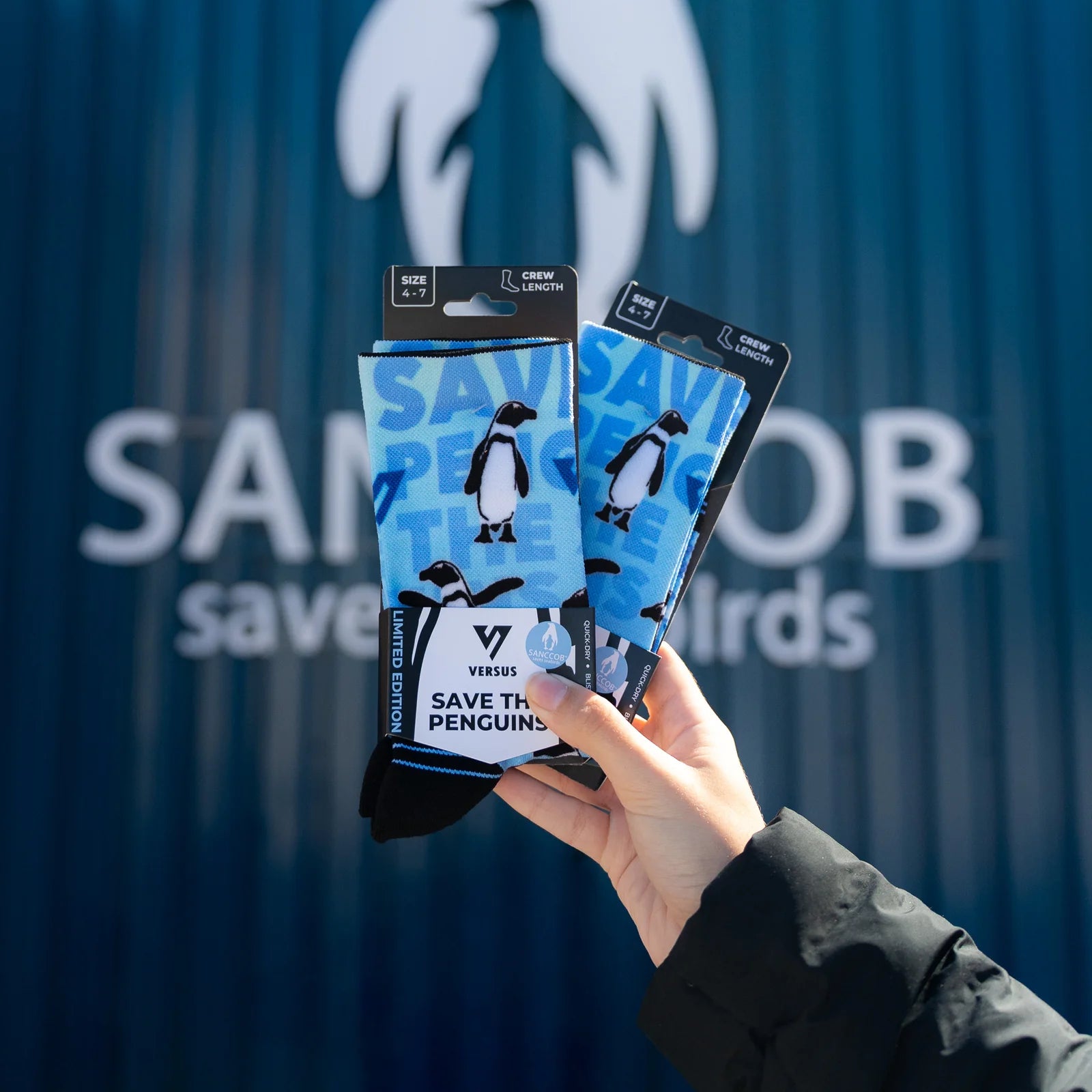 Save the Penguins Active Crew Socks