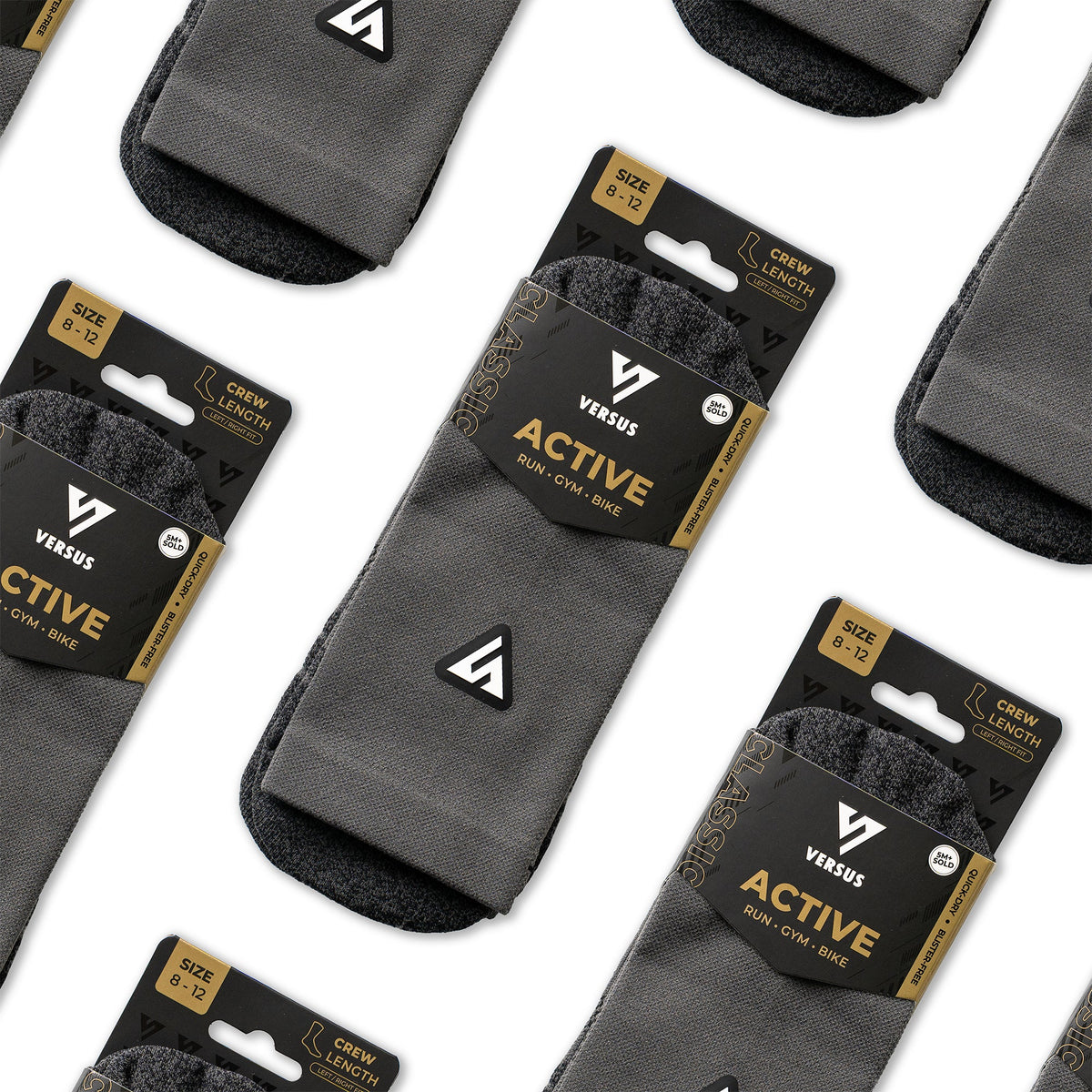 Classic Charcoal Active Crew Tab Socks