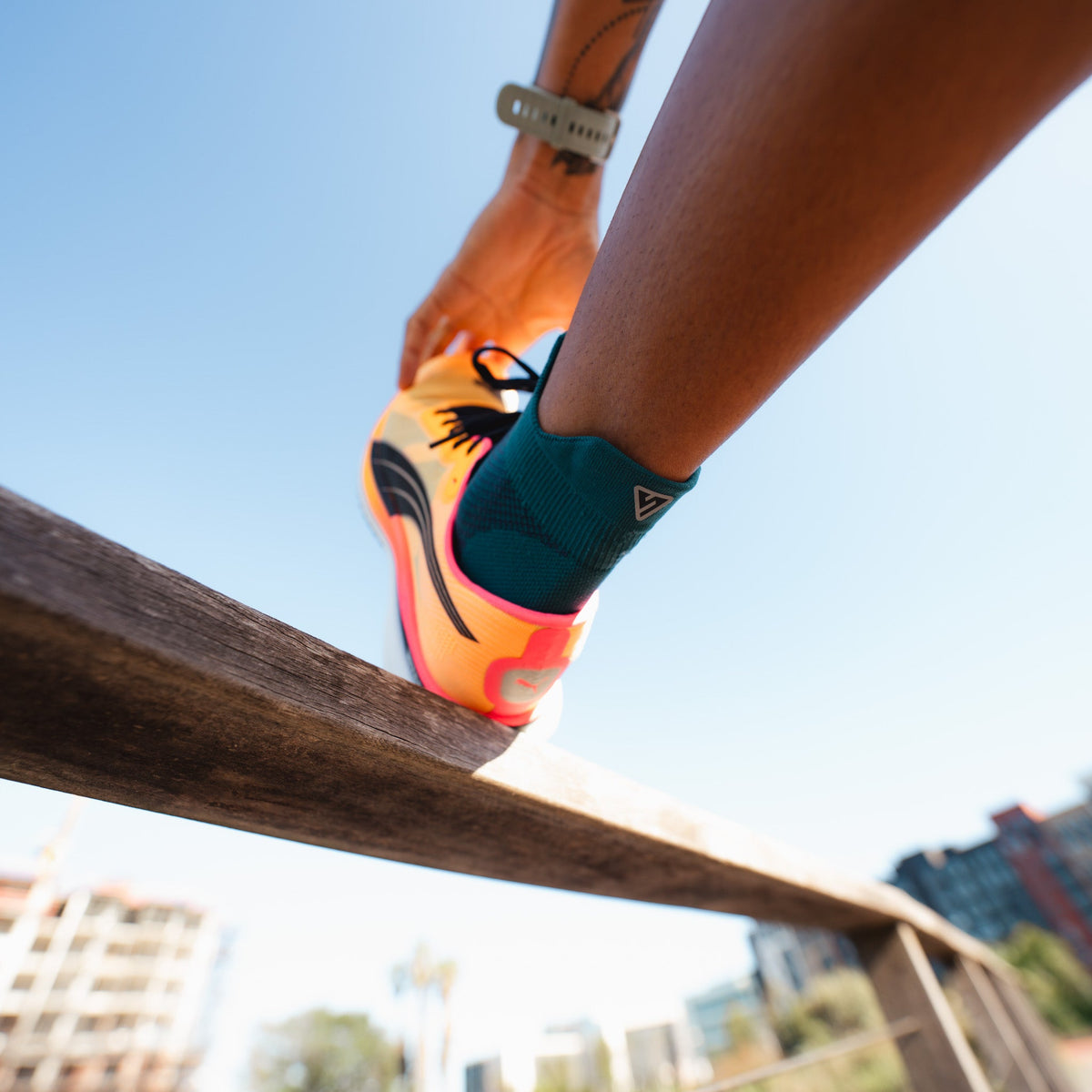 Deep Teal Running Ankle Socks