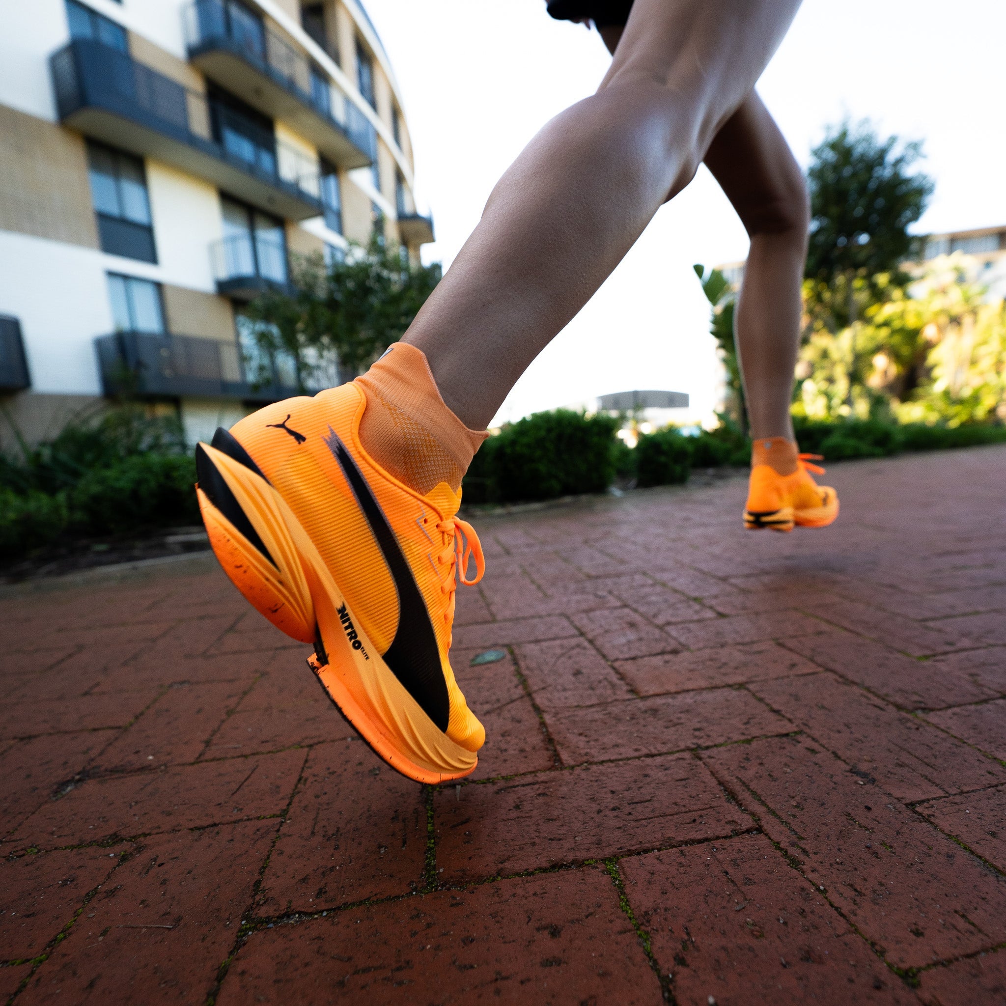Tangerine Glow Running Ankle Socks