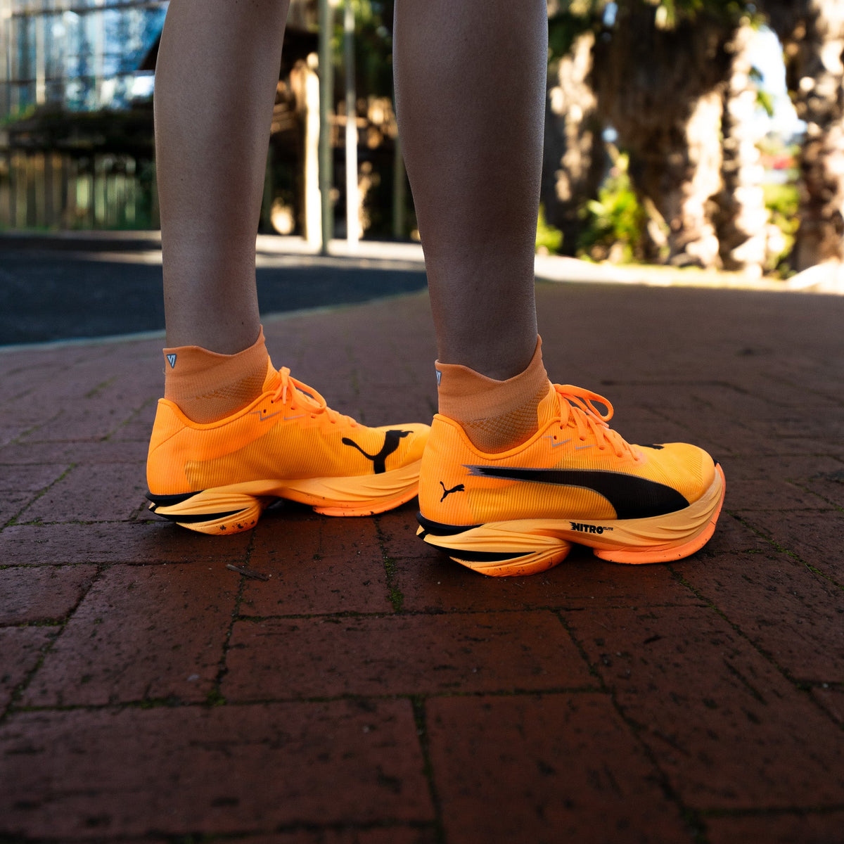 Tangerine Glow Running Ankle Socks