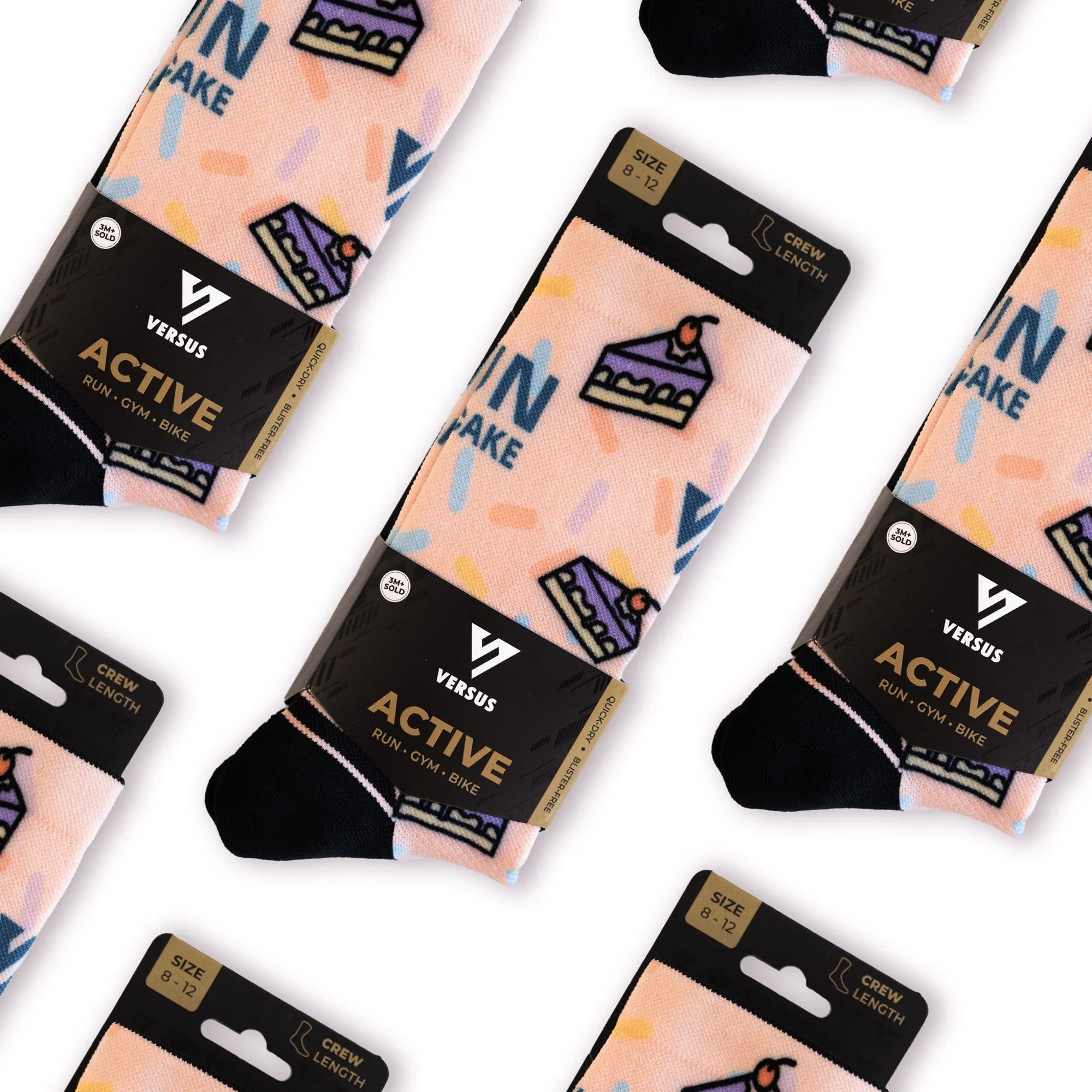Run For Cake Active Crew Socks
